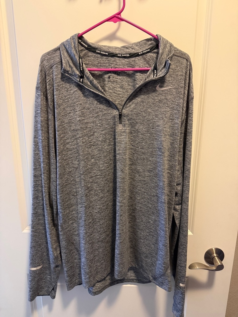 Nike Gray Heather Quarter-Zip Performance Hoodie
